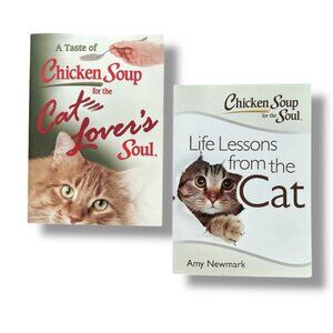 Lot of 2 Chicken Soup for the Soul Cat Lovers Books Paperback Life Lessons